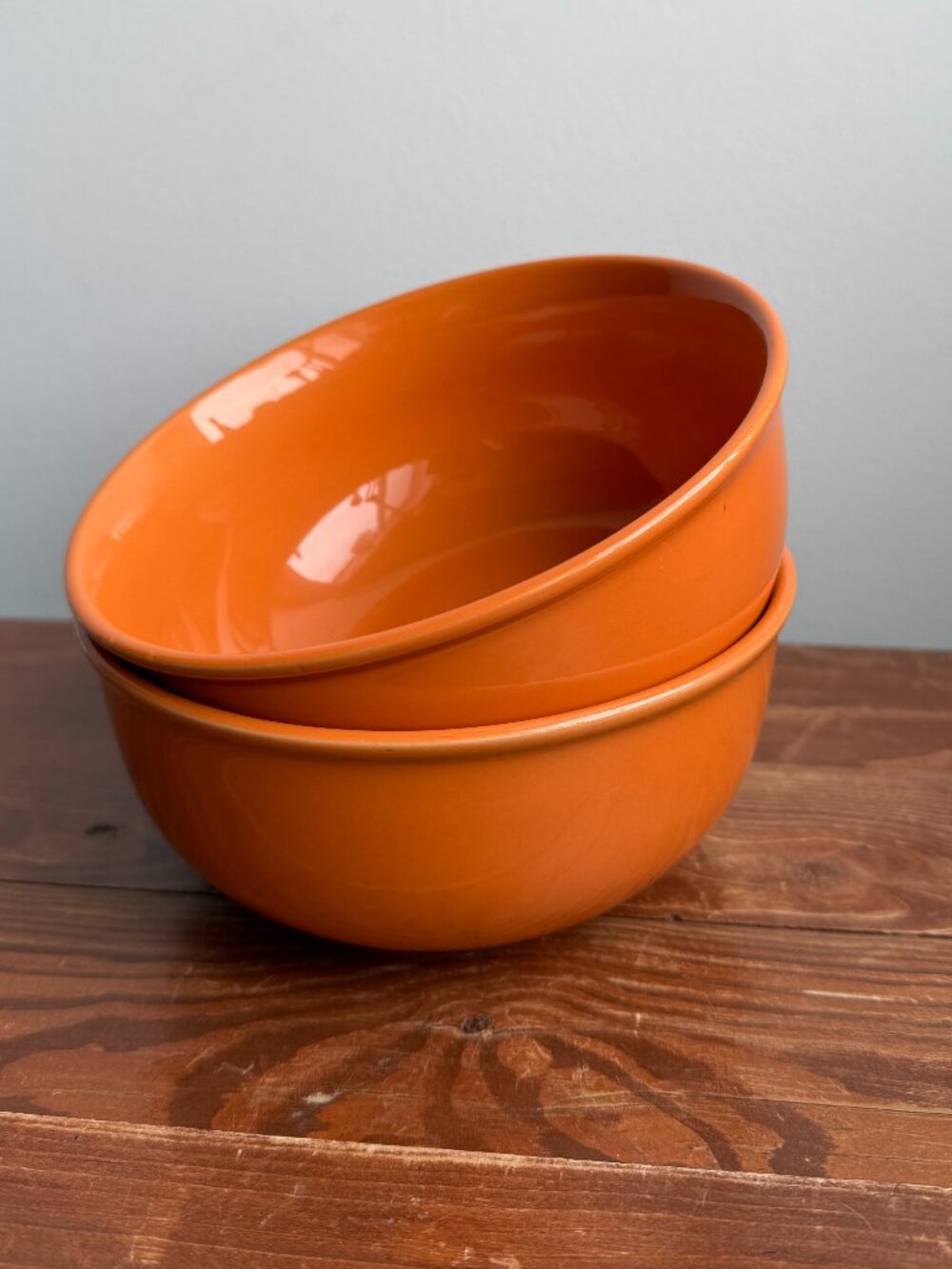2 Royal Norfolk Orange 6" Soup Cereal Bowl Stoneware Microwave Safe